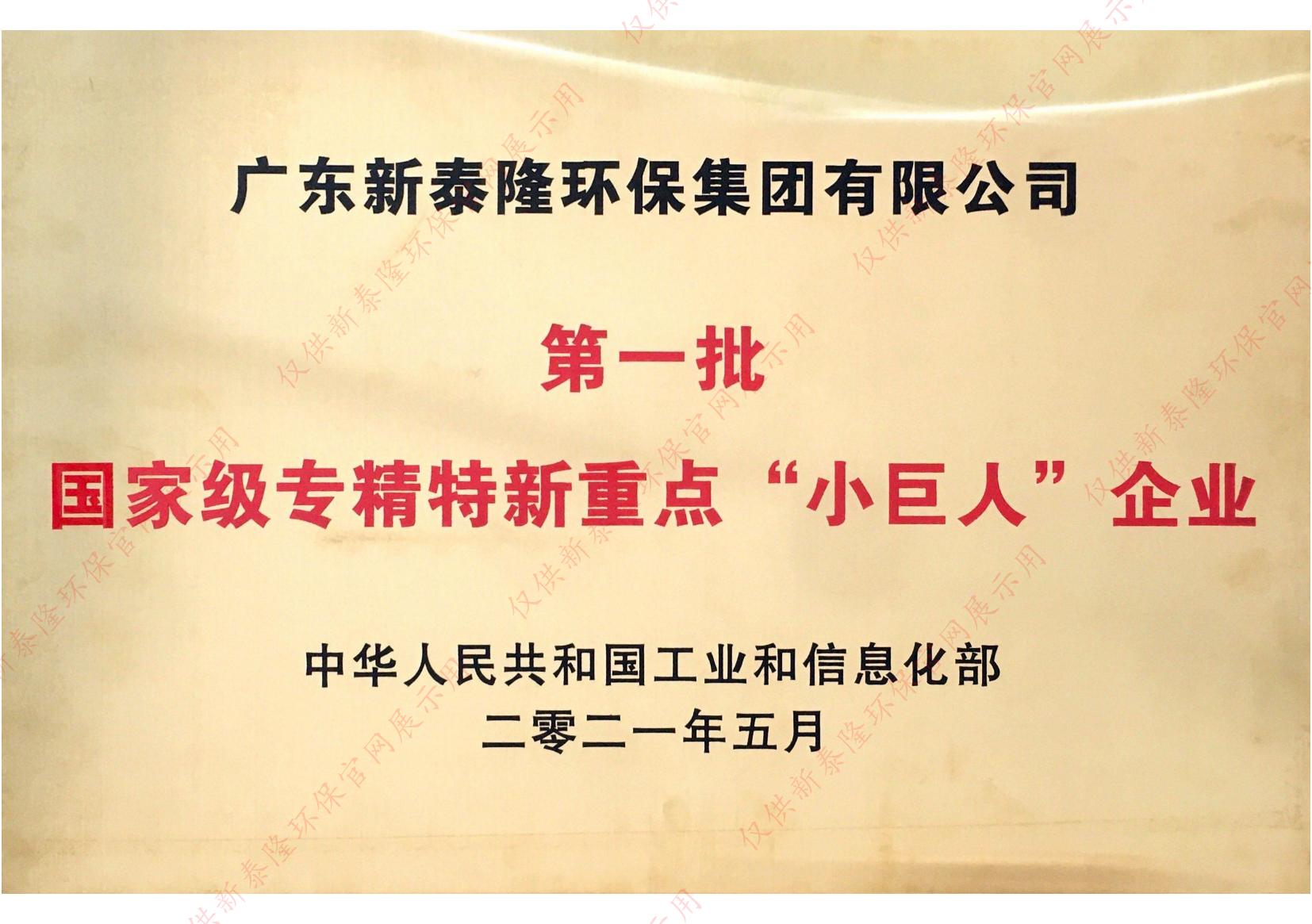 国家级专精特新重点小巨人